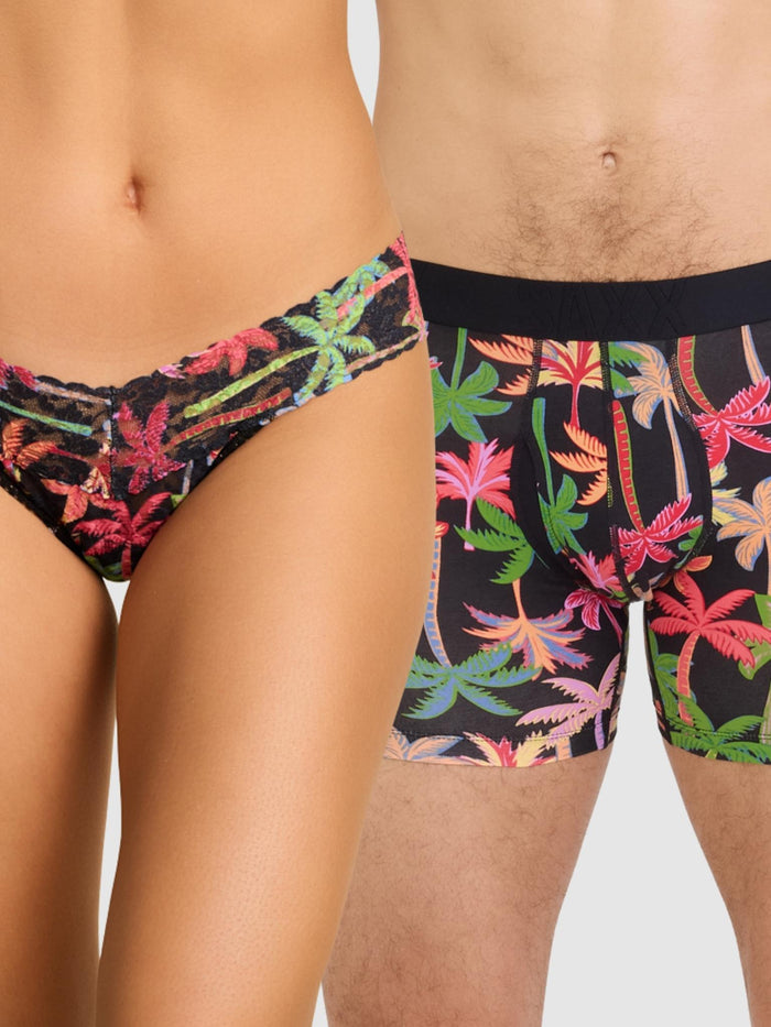 White / Mixed Palms-Black / S