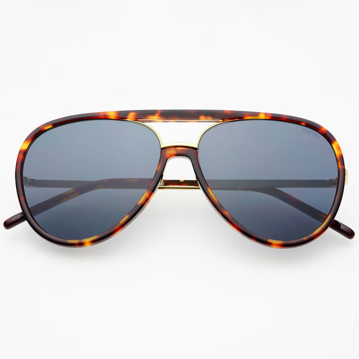 Shay Aviator Sunglasses : Tortoise / Solid Gray