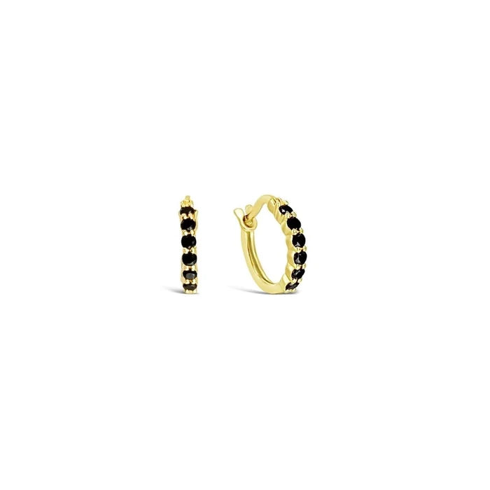 Sierra Winter - Gold Karma Hoops – Black Spinel