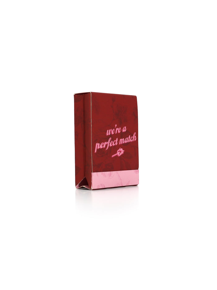 Signature Lace® G-String matchbook gift box - Side Angle, red floral lingerie gift packaging | Hanky Panky