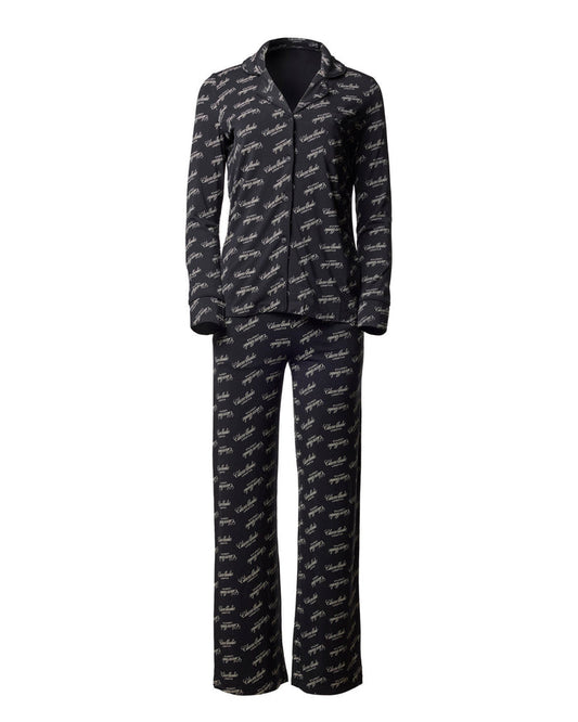 SIGNATURE LUXE PAJAMAS LONG - BLACK