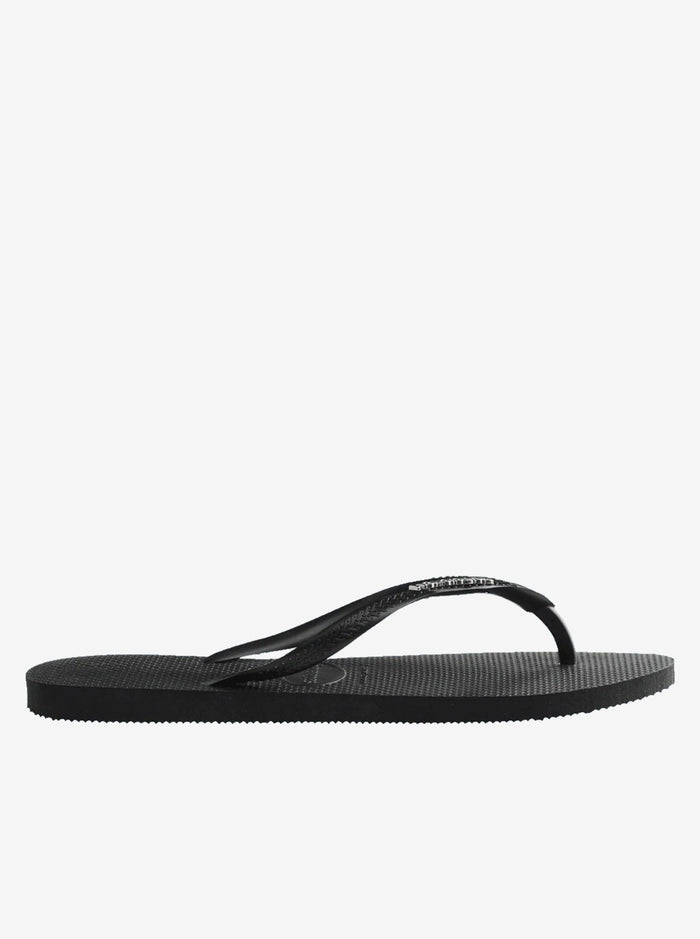 Slim Metallic Logo Flip Flops Womens