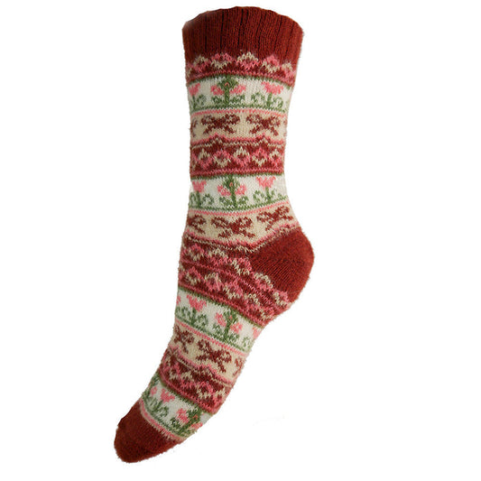 Soft bow patterned pink Cosy socks