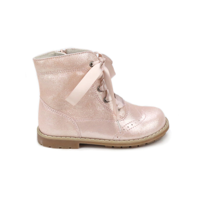 Toddler Girl's Combat Boot - Stellina Blush Pink Boot - L'Amour Shoes