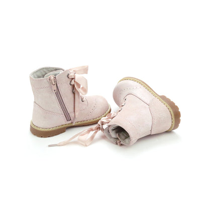 Toddler Girl's Combat Boot - Stellina Blush Pink Boot - L'Amour Shoes