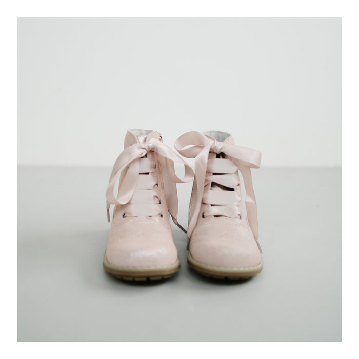 Toddler Girl's Combat Boot - Stellina Blush Pink Boot - L'Amour Shoes