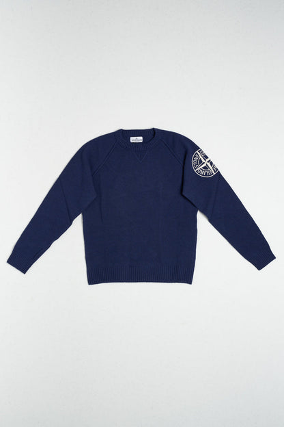Stone Island Crewneck Knit Blu Bambino