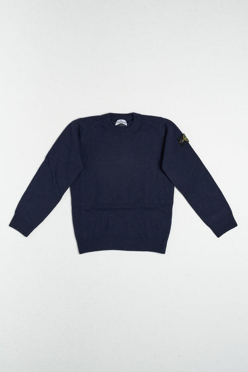 Stone Island Crewneck Knit Blu Bambino