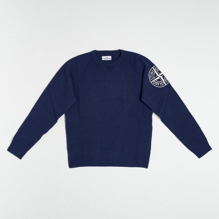 Stone Island Crewneck Knit Blu Bambino
