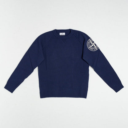 Stone Island Crewneck Knit Blu Bambino