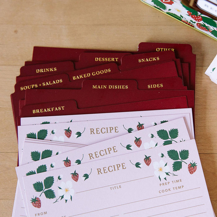 Strawberry Patch Tin Recipe Box