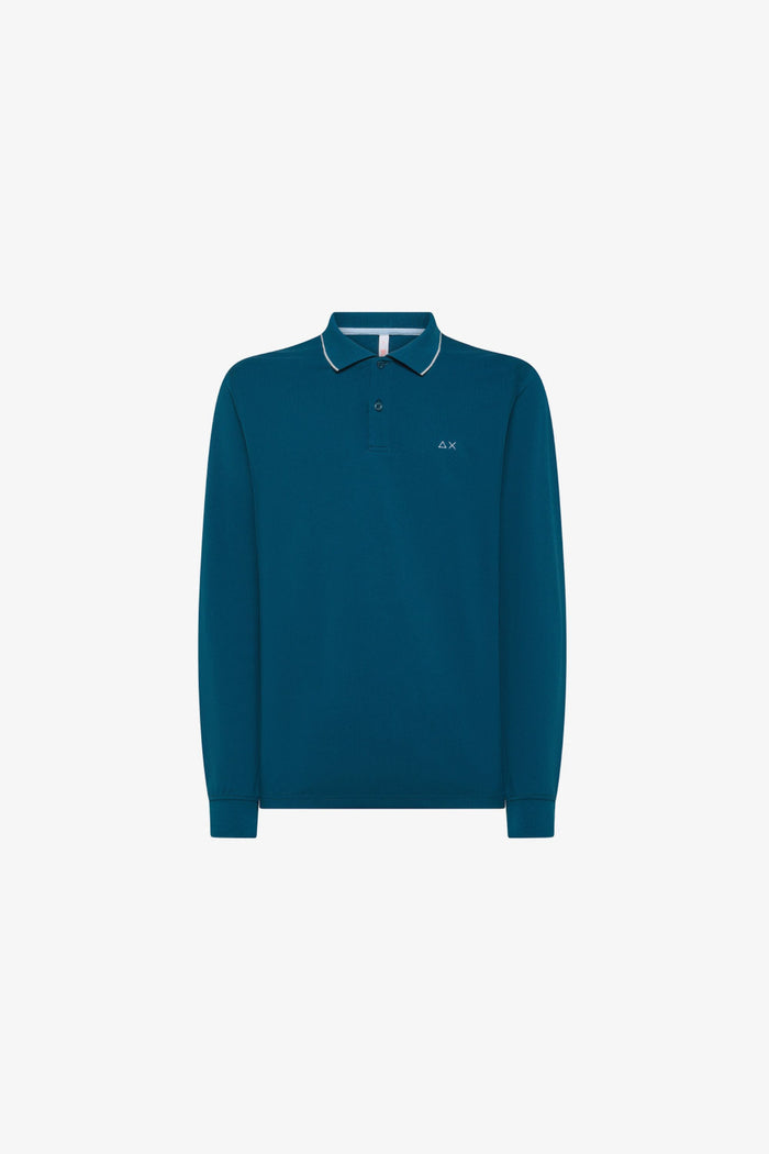 Sun 68 Polo Small Stripes M/l Blu Uomo