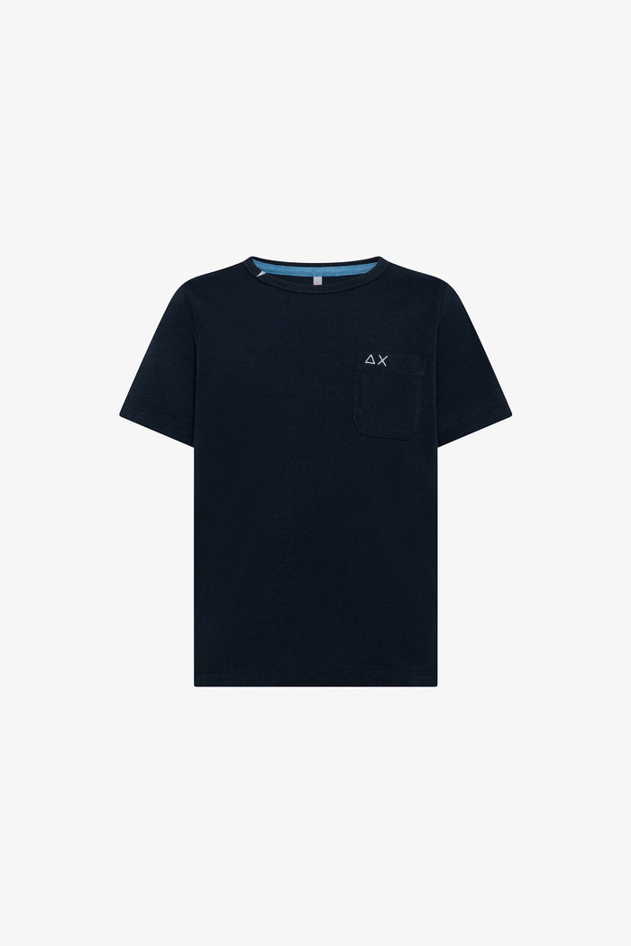 Sun 68 T-shirt Pocket Basic Blu Bambino