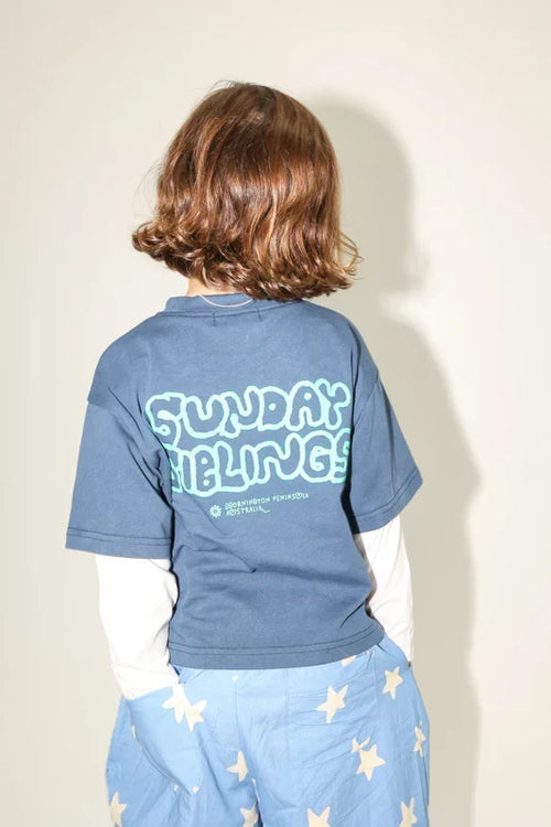 Sunday Siblings- Party Layer Tee in Navy