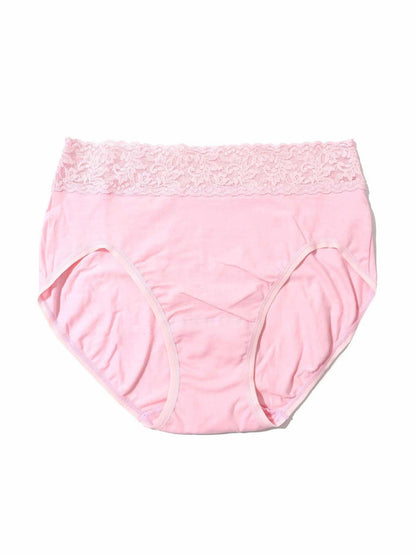 Bliss Pink Supima® Cotton French Brief high-cut silhouette - Flat Lay Front | Hanky Panky