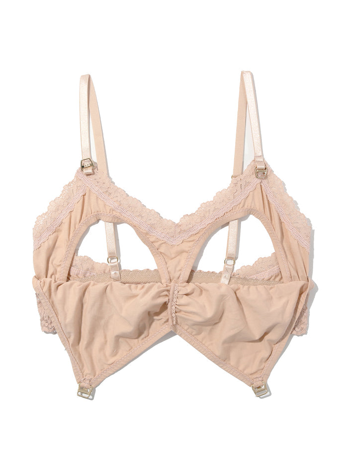 Chai Supima® Cotton Nursing Bralette - Flat Lay Both Cups Open Showing Full Nursing Access | Hanky Panky
