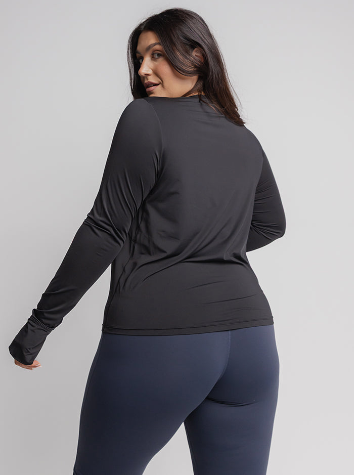 Taylor Long Sleeve Run Top in Black