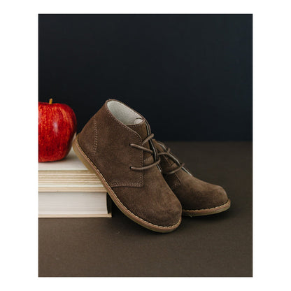 Toddler Boys' Theo Lace Up Brown Leather Boot - L'Amour Shoes