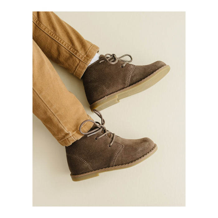 Toddler Boys' Theo Lace Up Brown Leather Boot - L'Amour Shoes