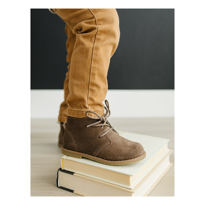 Toddler Boys' Theo Lace Up Brown Leather Boot - L'Amour Shoes