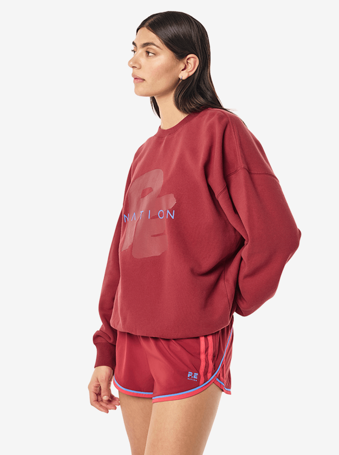 Tidal Oversized Sweat in Cherry