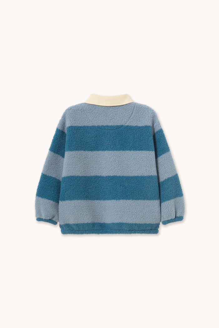 Tiny Cottons – Blue Stripes Sherpa Collared Sweatshirt