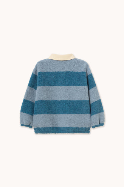 Tiny Cottons – Blue Stripes Sherpa Collared Sweatshirt