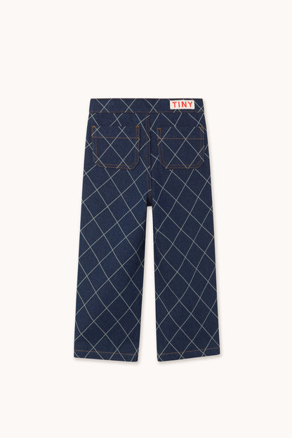 Tiny Cottons – Diamond Pattern Fringe Denim Pant