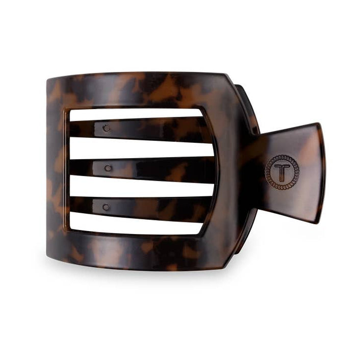 Tortoise Medium Flat Square Clip