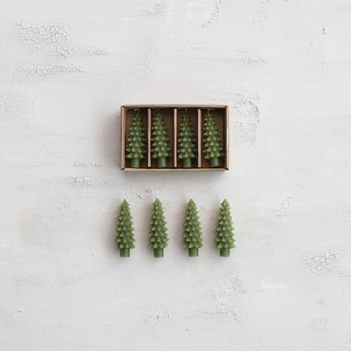 Tree Shaped Taper Candles - Set of 4