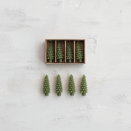 Tree Shaped Taper Candles - Set of 4