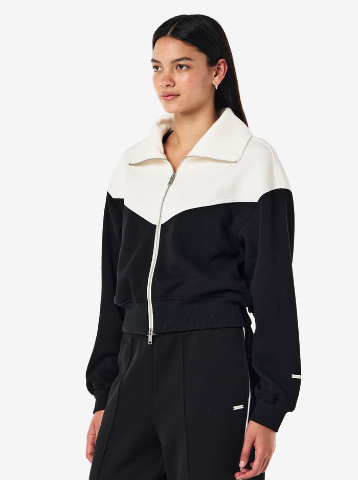 Triumph Jacket in Black & Whisper White