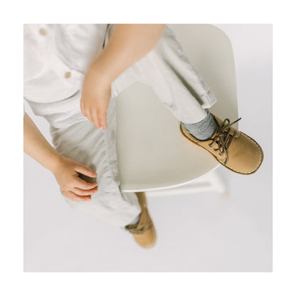 Toddler Boys Nubuck Khaki  Leather Lace Up Shoe - Back to School - Wedding Formal Boy's Shoe - L'Amour Shoes