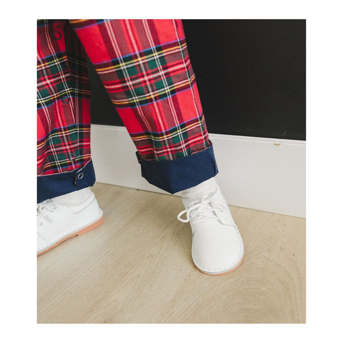 Toddler Boy's Tyler White Lace Up Leather Shoe - www.lamourshoes.com -