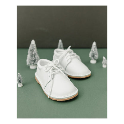 Toddler Boy's Tyler White Lace Up Leather Shoe - www.lamourshoes.com -