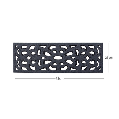 Victorian Style Eco-Friendly Rubber Step Mat - Grey - Indoor Outdoor