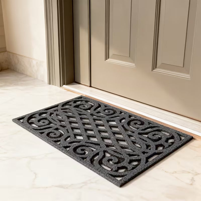 Victorian Style Eco Indoor/Outdoor Door Mat - Dark Grey
