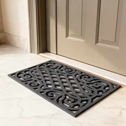 Victorian Style Eco Indoor/Outdoor Door Mat - Dark Grey