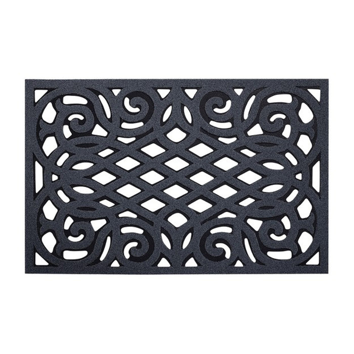 Victorian Style Eco Indoor/Outdoor Door Mat - Dark Grey