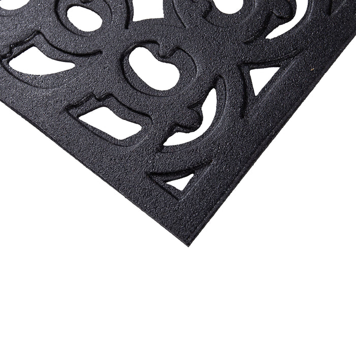 Victorian Style Eco Outdoor Door Mat - Black