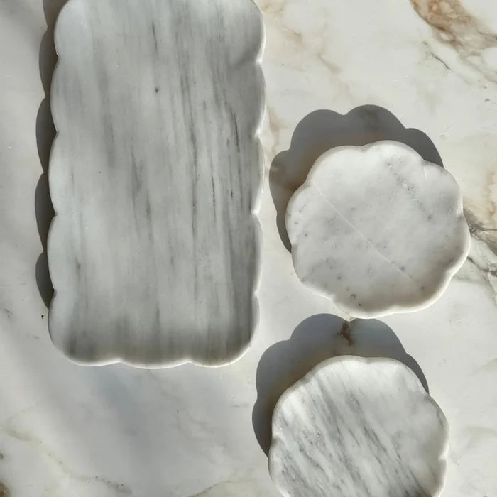 Villa Lua - Josaphine Marble Tray in White