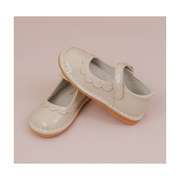 Toddler Girl's Easter Patent Cream Mary Jane Shoe -  Violette Petal Mary Jane - L'Amour Shoes