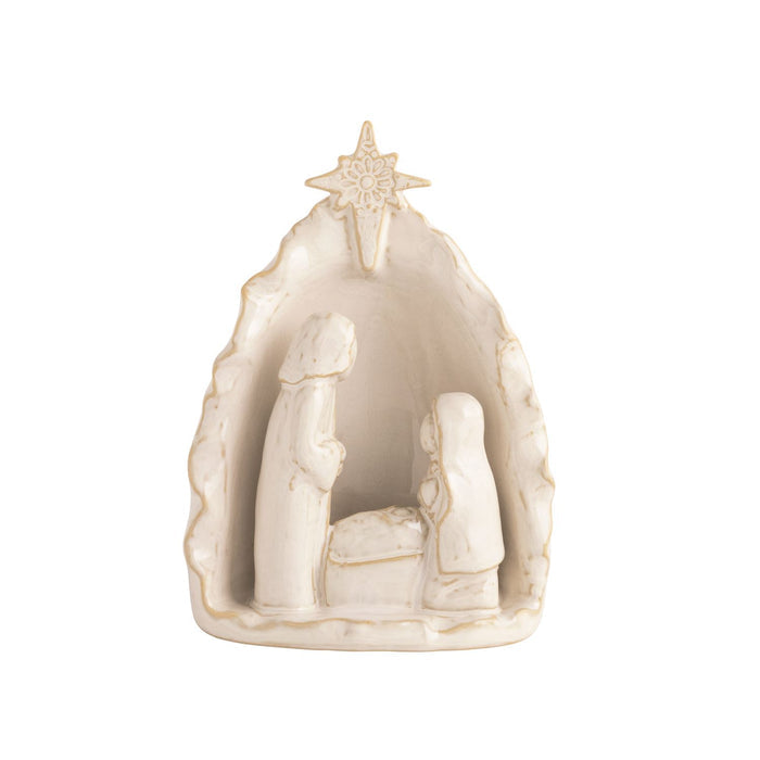 White Stoneware Nativity Scene