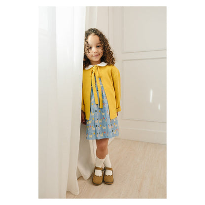 L'Amour Shoes Toddler Girls Willow Scalloped Appleseed Mary Janes In Nubuck Khaki Leather
