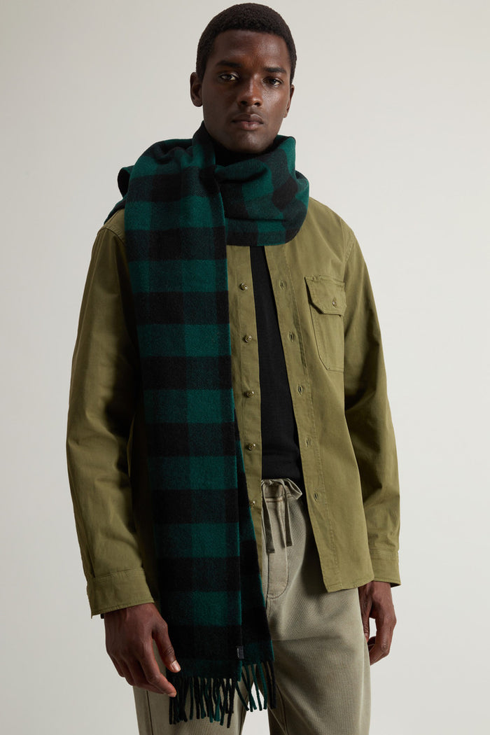 Woolrich Wool Buffalo Check Scarf Uomo