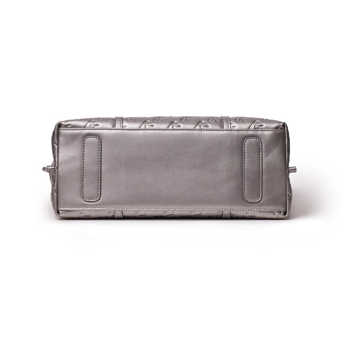 Sleek platinum XL monogram tote bag featuring a spacious design and elegant finish, perfect for stylish everyday use.