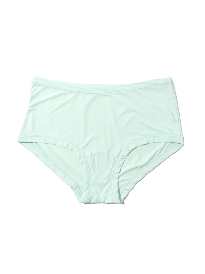 Crystal Clear Blue YourFit™ One Size Boyshort - Flat Lay Front, Seamless Women's Panty | Hanky Panky