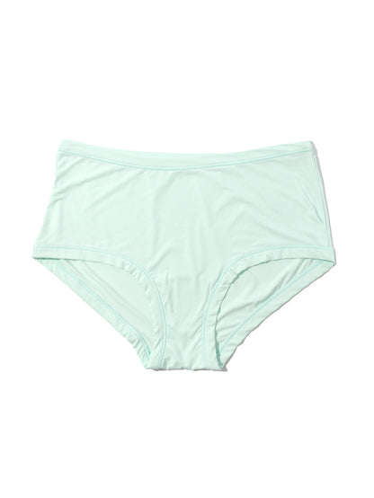 Crystal Clear Blue YourFit™ One Size Boyshort - Flat Lay Front, Seamless Women's Panty | Hanky Panky