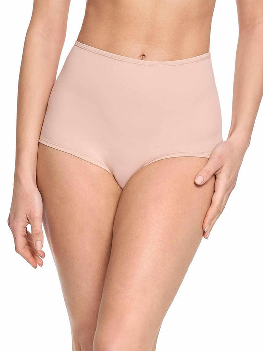 YourFit™ High Rise Boyshort Almond Milk Neutral - Front View On Model | Hanky Panky