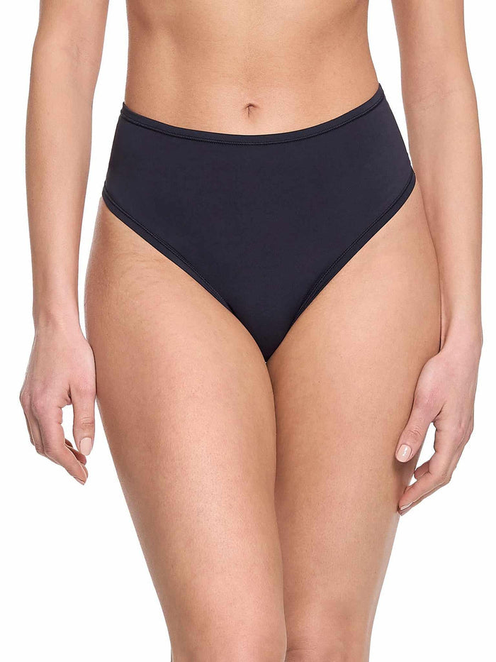 Black YourFit™ High Rise Thong - Front On-Model View, High-Cut Waist | Hanky Panky
